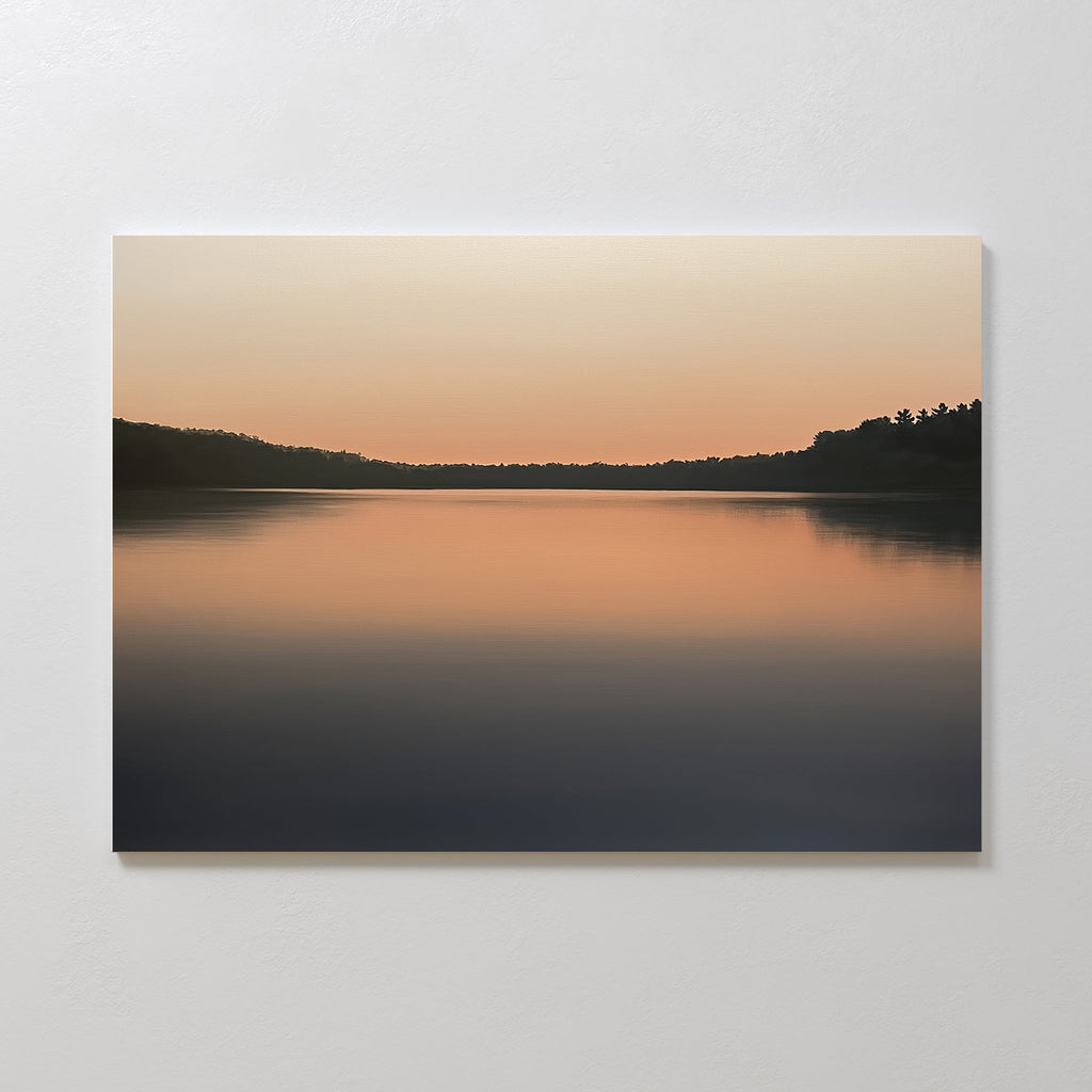 Whispers of the Glass Lake – black coastal canvas wall art print by Aspire Prints
