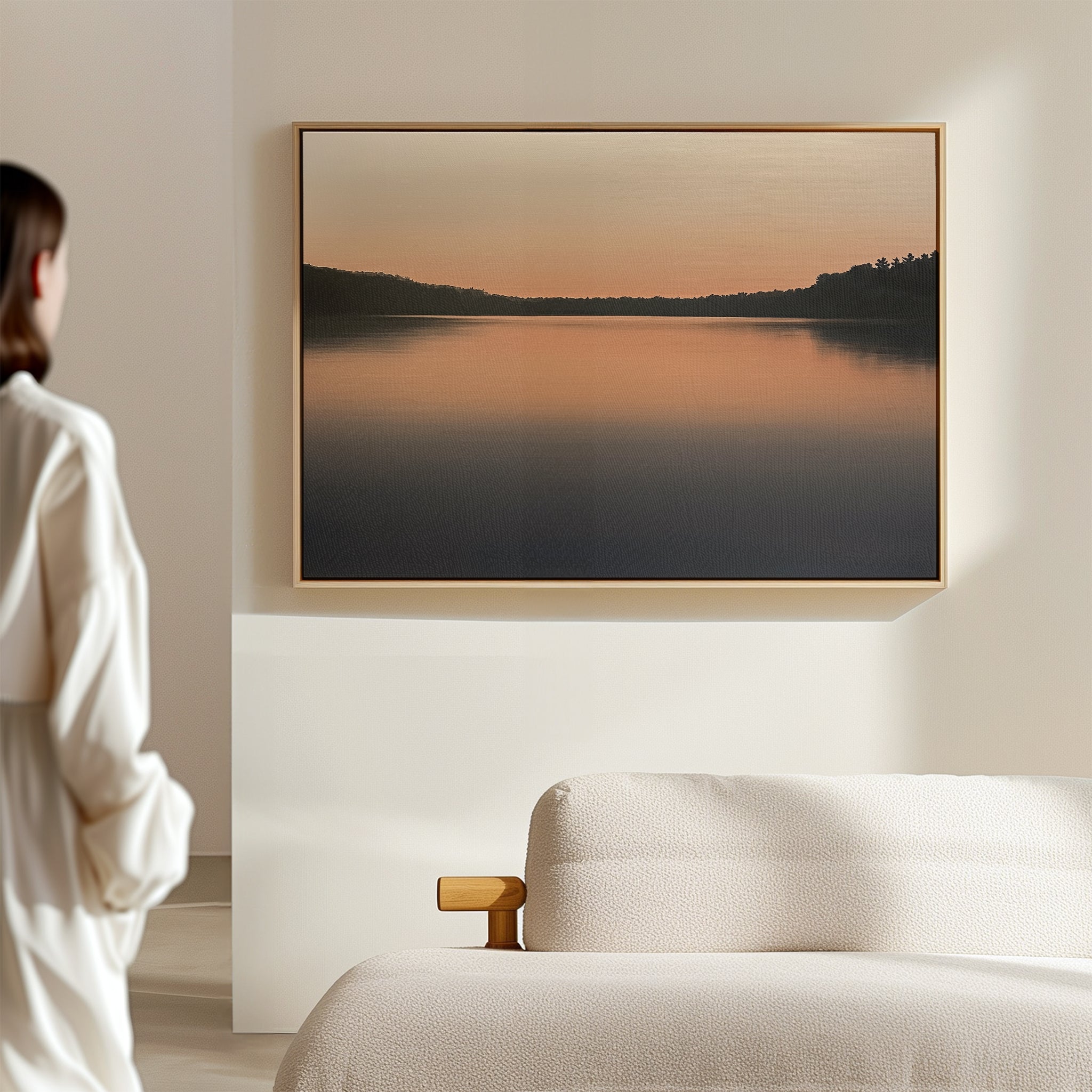 Whispers of the Glass Lake – black coastal canvas wall art print by Aspire Prints