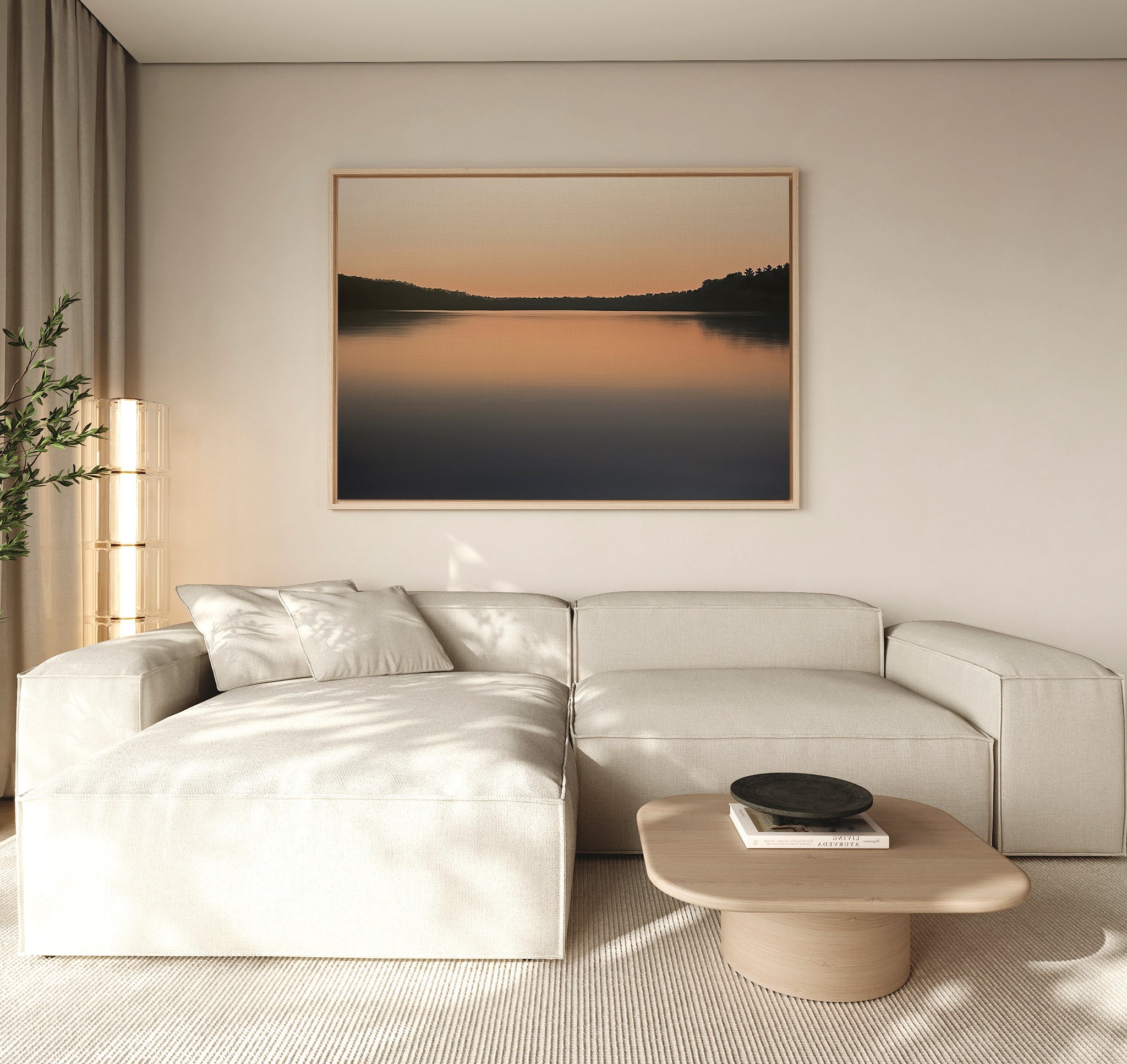 Whispers of the Glass Lake – black coastal canvas wall art print by Aspire Prints
