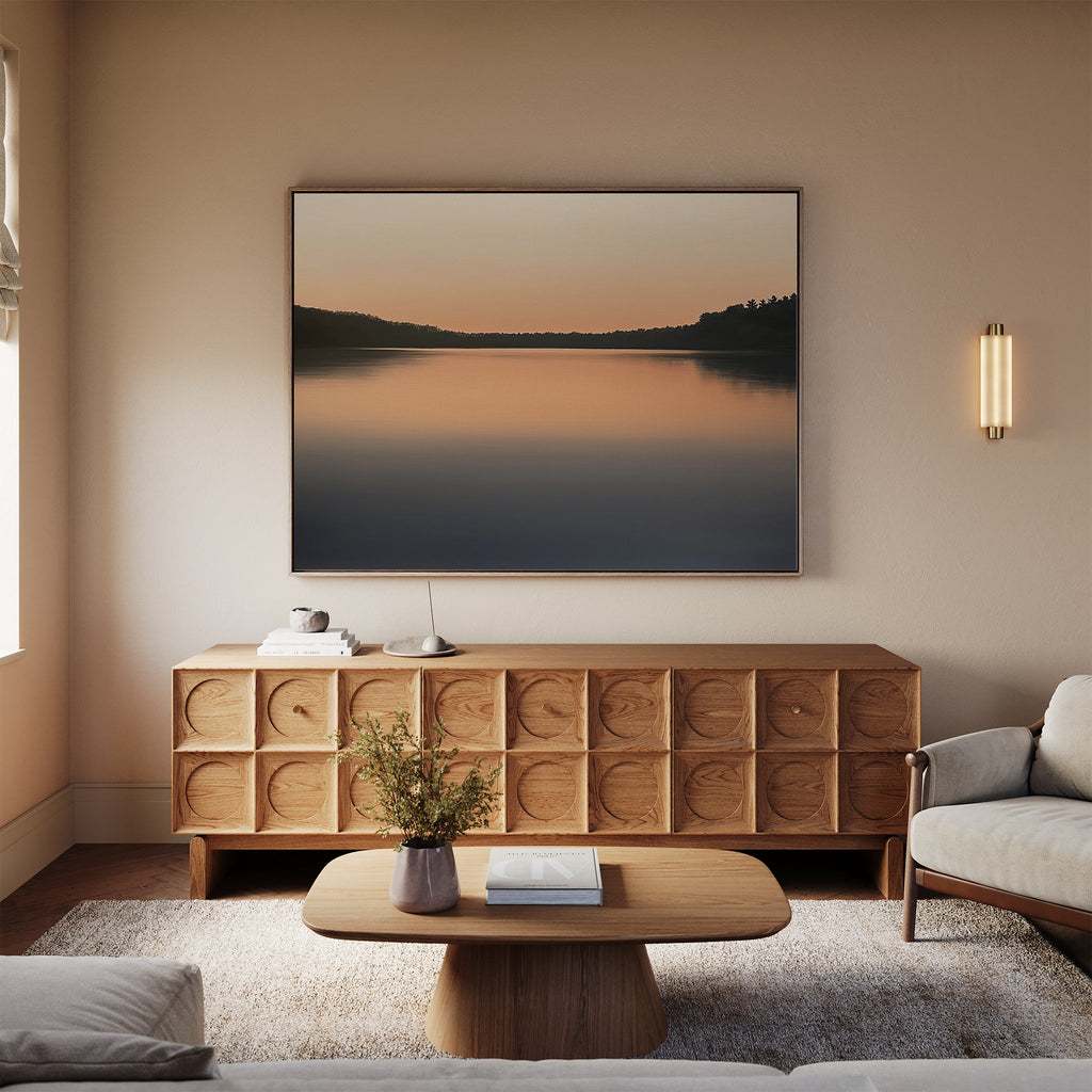 Whispers of the Glass Lake – black coastal canvas wall art print by Aspire Prints