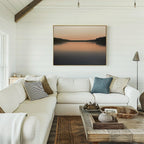 Whispers of the Glass Lake – black coastal canvas wall art print by Aspire Prints