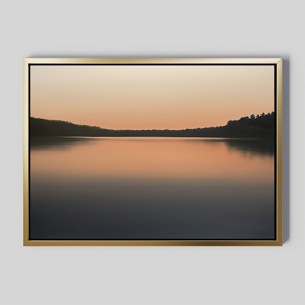 Whispers of the Glass Lake – black coastal canvas wall art print by Aspire Prints