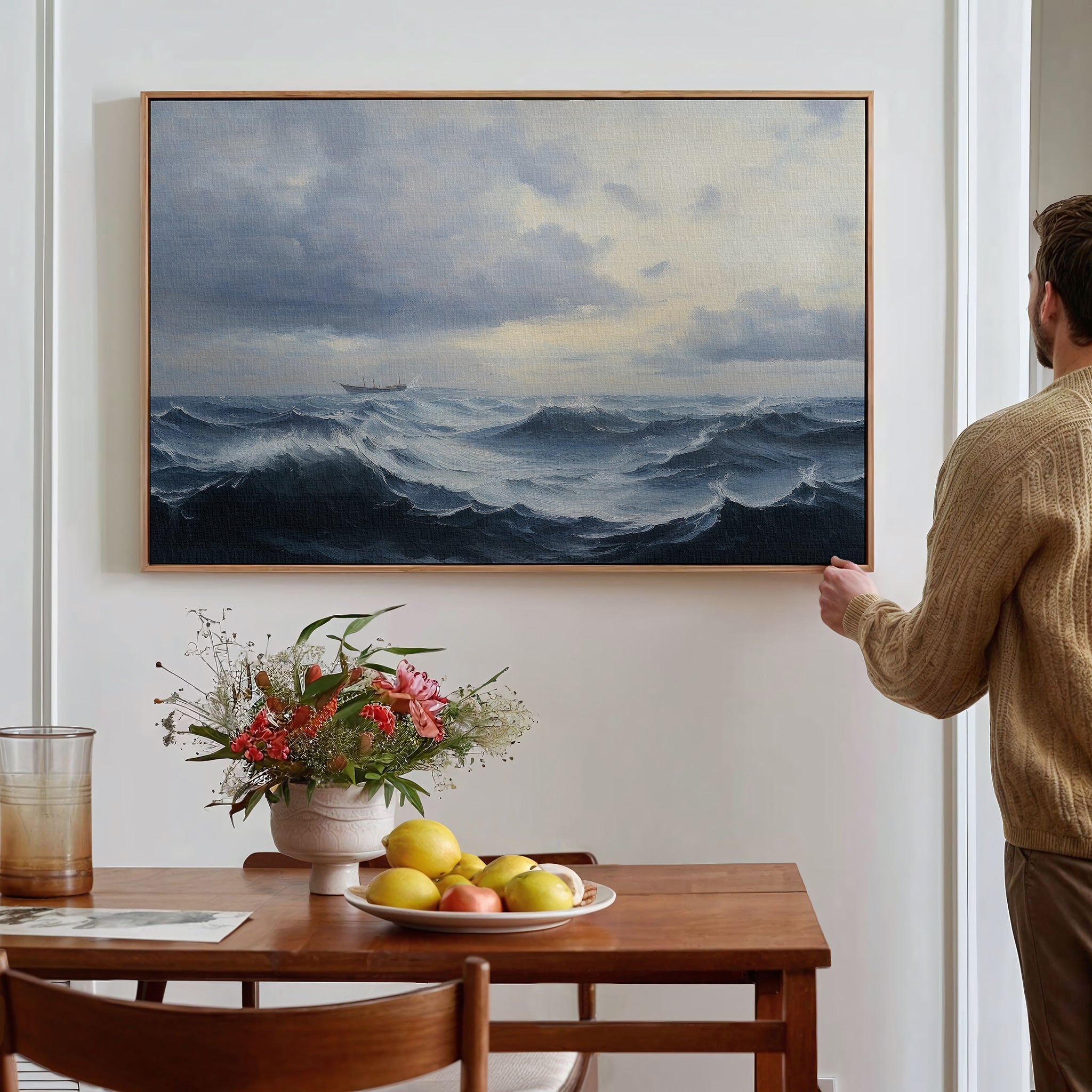 Tempest's Embrace – blue vintage canvas wall art print by Aspire Prints