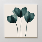 Whispering Fronds in Teal – green botanical canvas wall art print by Aspire Prints