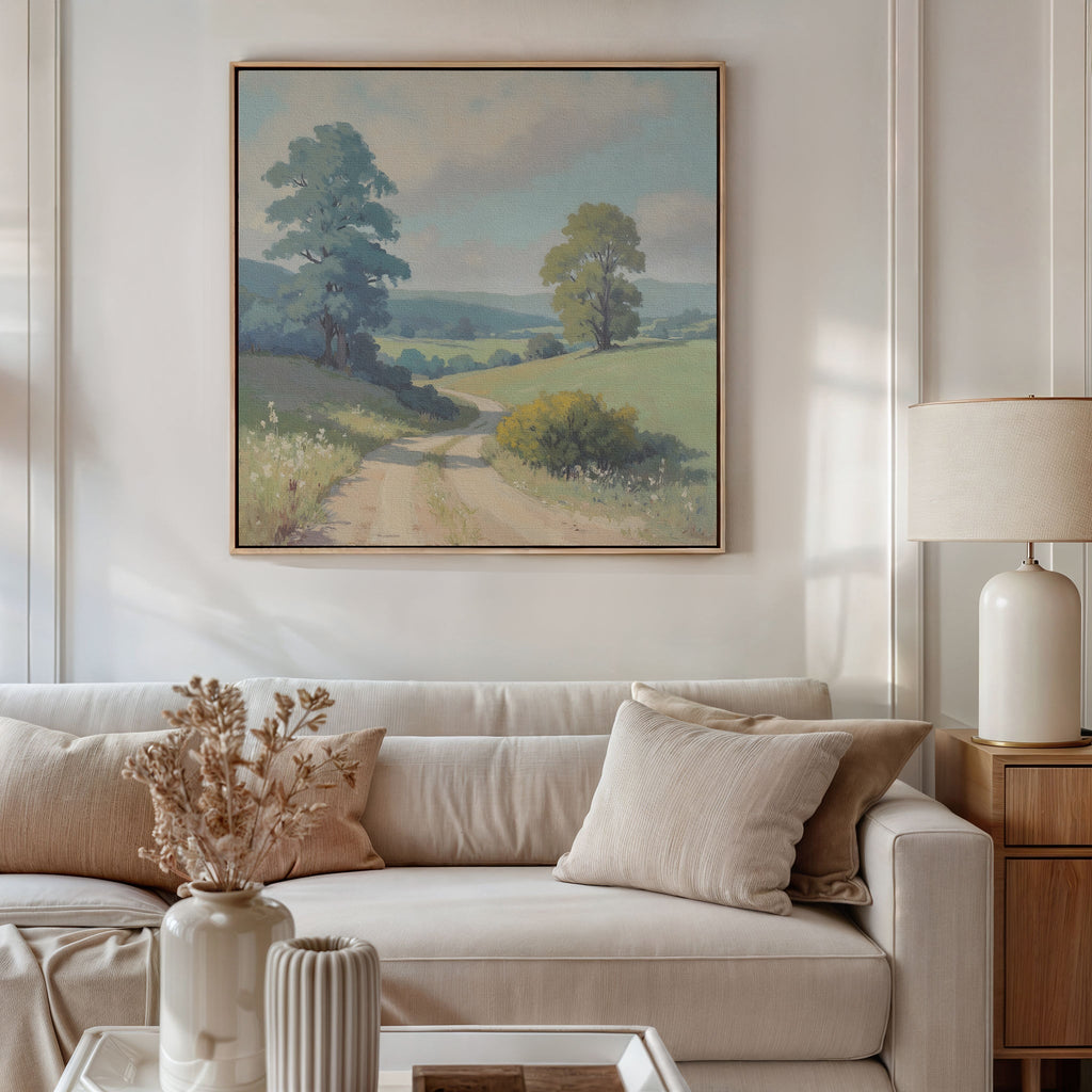 Whispers of the Green Hollow Canvas Print – green vintage canvas wall art print by Aspire Prints