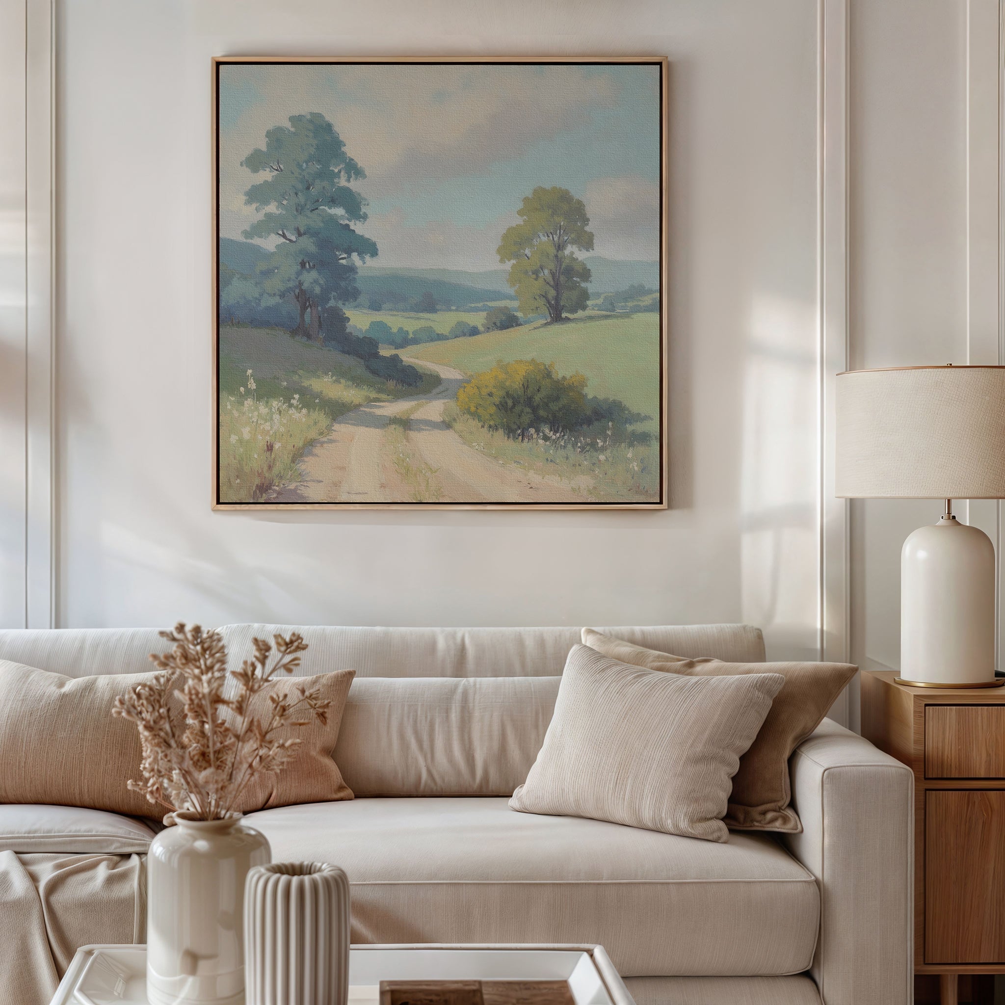 Whispers of the Green Hollow Canvas Print – green vintage canvas wall art print by Aspire Prints