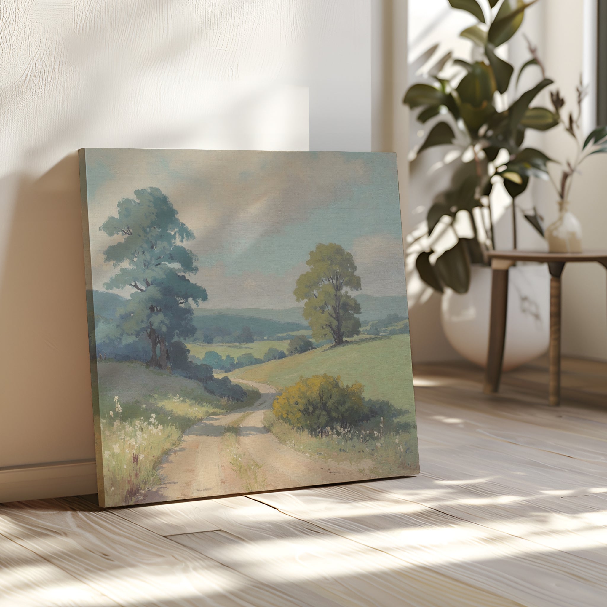 Whispers of the Green Hollow Canvas Print – green vintage canvas wall art print by Aspire Prints