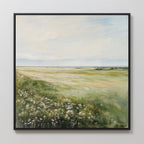 Where Wildflowers Whisper – green vintage canvas wall art print by Aspire Prints