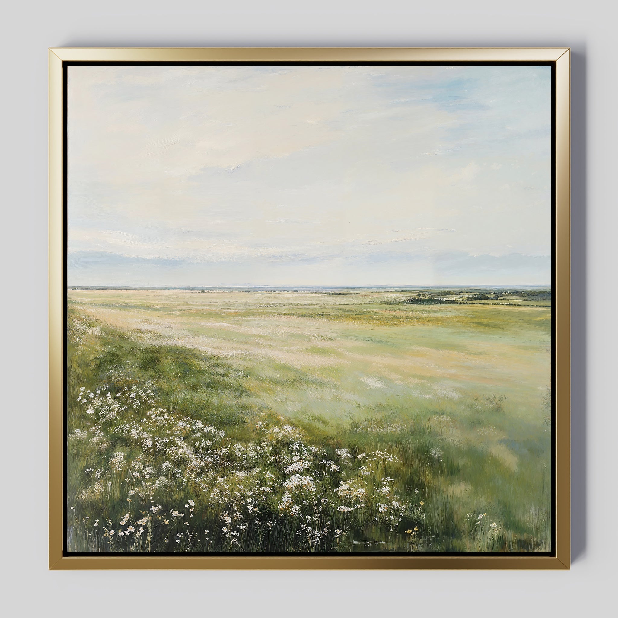 Where Wildflowers Whisper – green vintage canvas wall art print by Aspire Prints