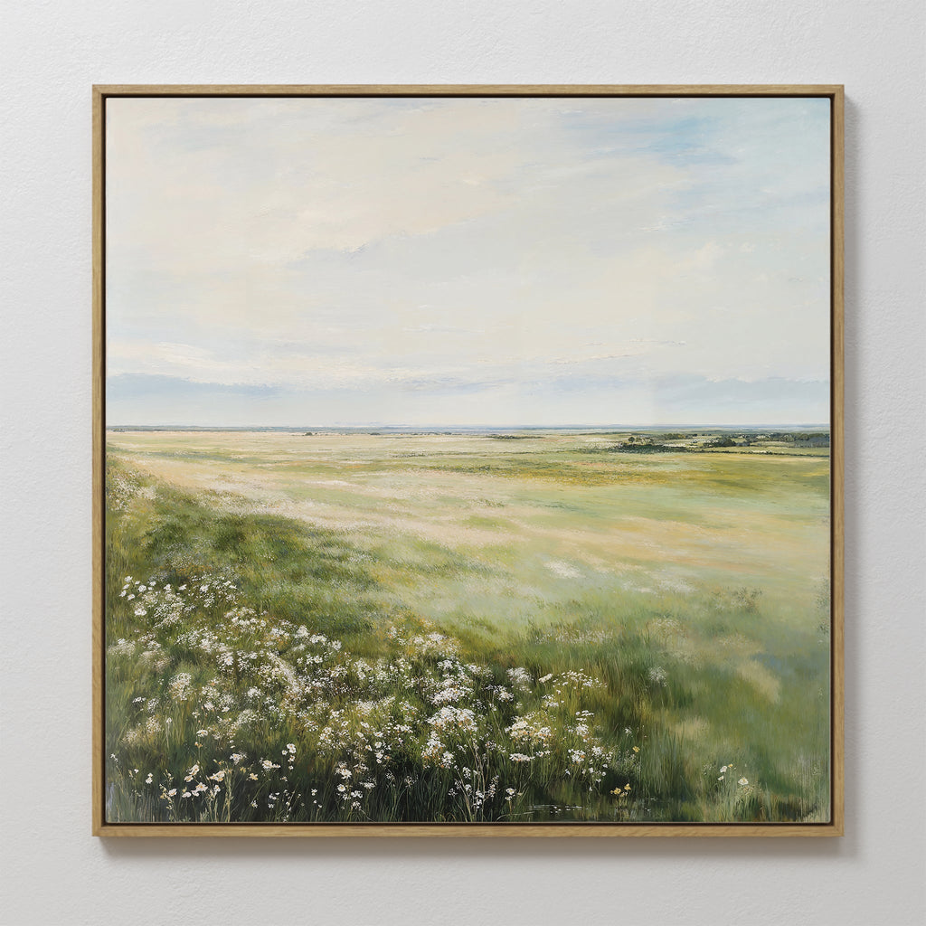 Where Wildflowers Whisper – green vintage canvas wall art print by Aspire Prints