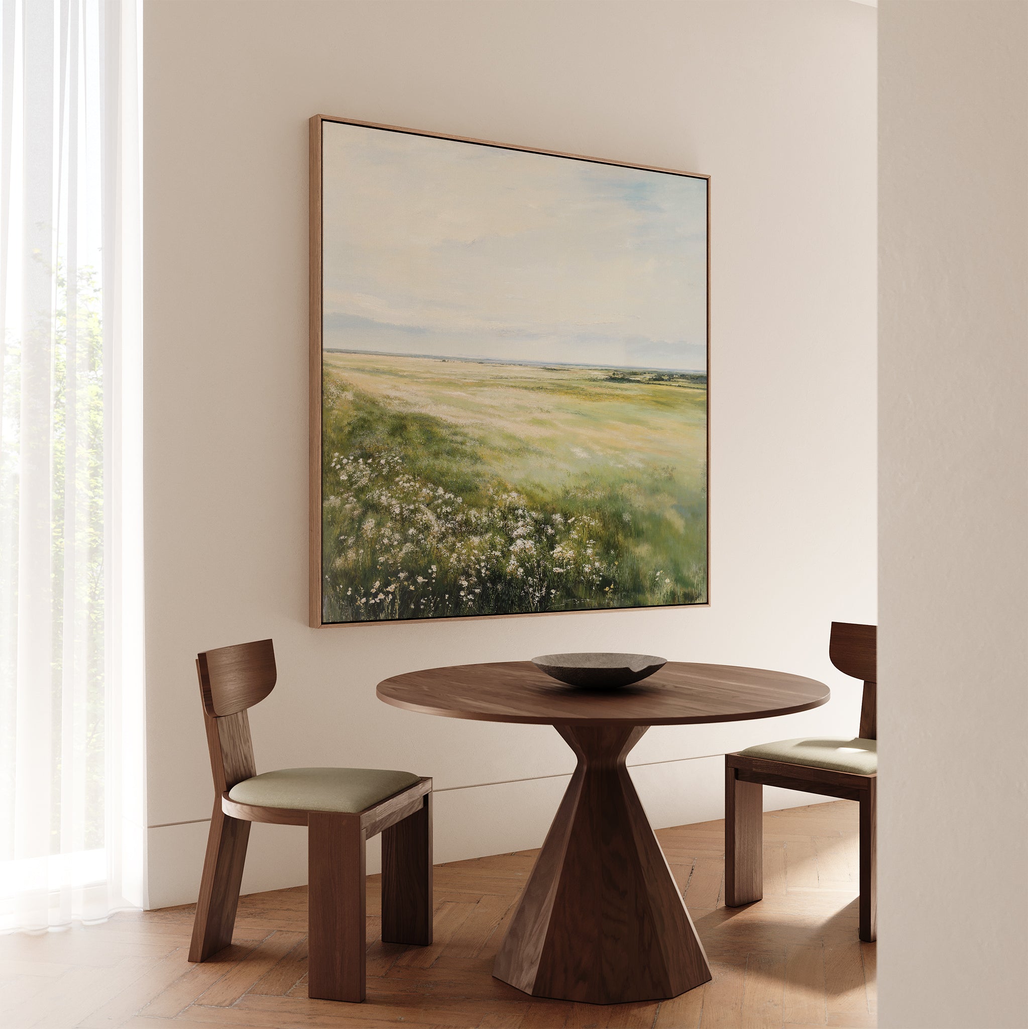Where Wildflowers Whisper – green vintage canvas wall art print by Aspire Prints