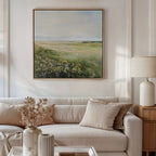 Where Wildflowers Whisper – green vintage canvas wall art print by Aspire Prints