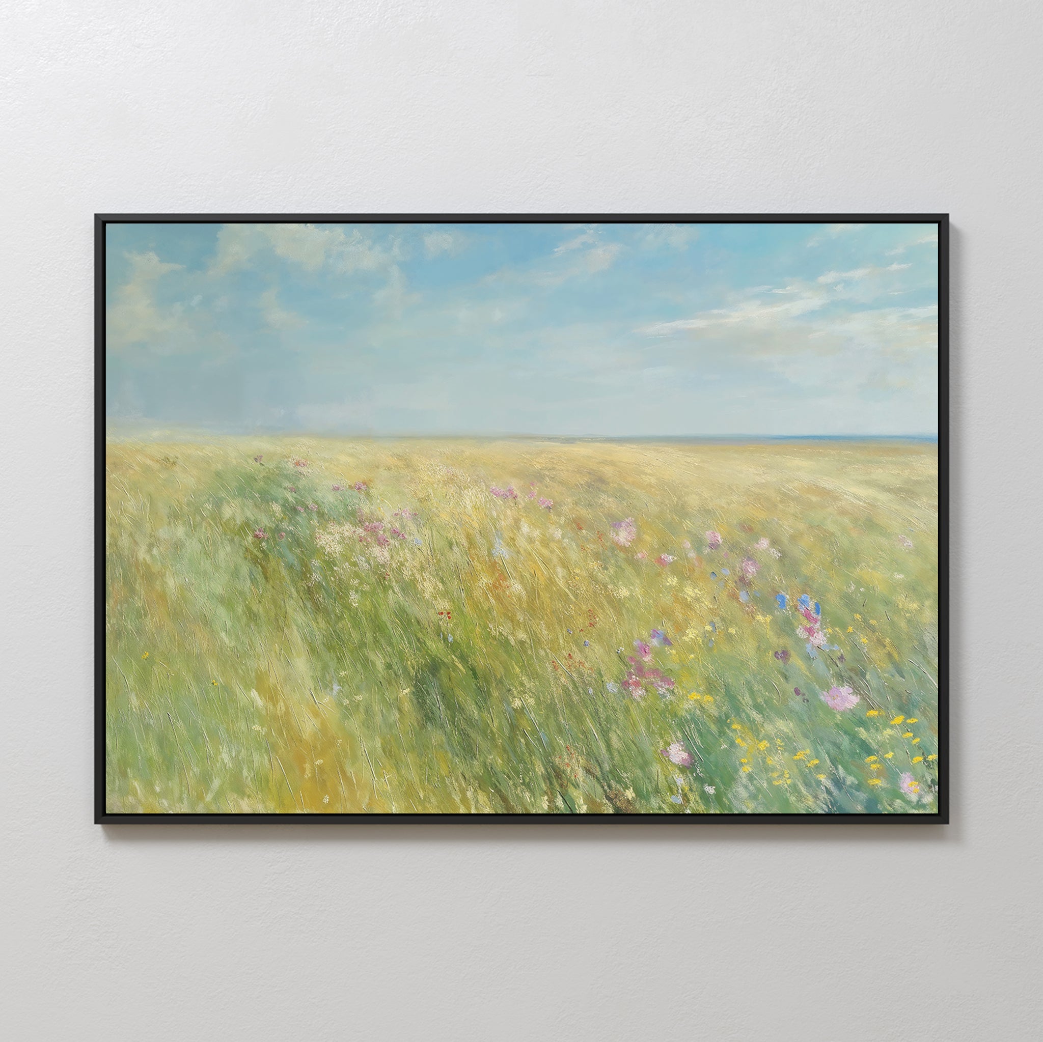 Meadow Whispers in Gold – green vintage canvas wall art print by Aspire Prints