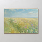 Meadow Whispers in Gold – green vintage canvas wall art print by Aspire Prints