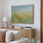 Meadow Whispers in Gold – green vintage canvas wall art print by Aspire Prints