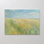 Meadow Whispers in Gold – green vintage canvas wall art print by Aspire Prints