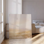 Whispers of a Golden Field – beige and white landscape canvas wall art print by Aspire Prints