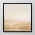 Whispers of a Golden Field – beige and white landscape canvas wall art print by Aspire Prints