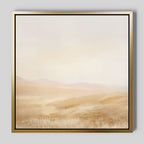 Whispers of a Golden Field – beige and white landscape canvas wall art print by Aspire Prints