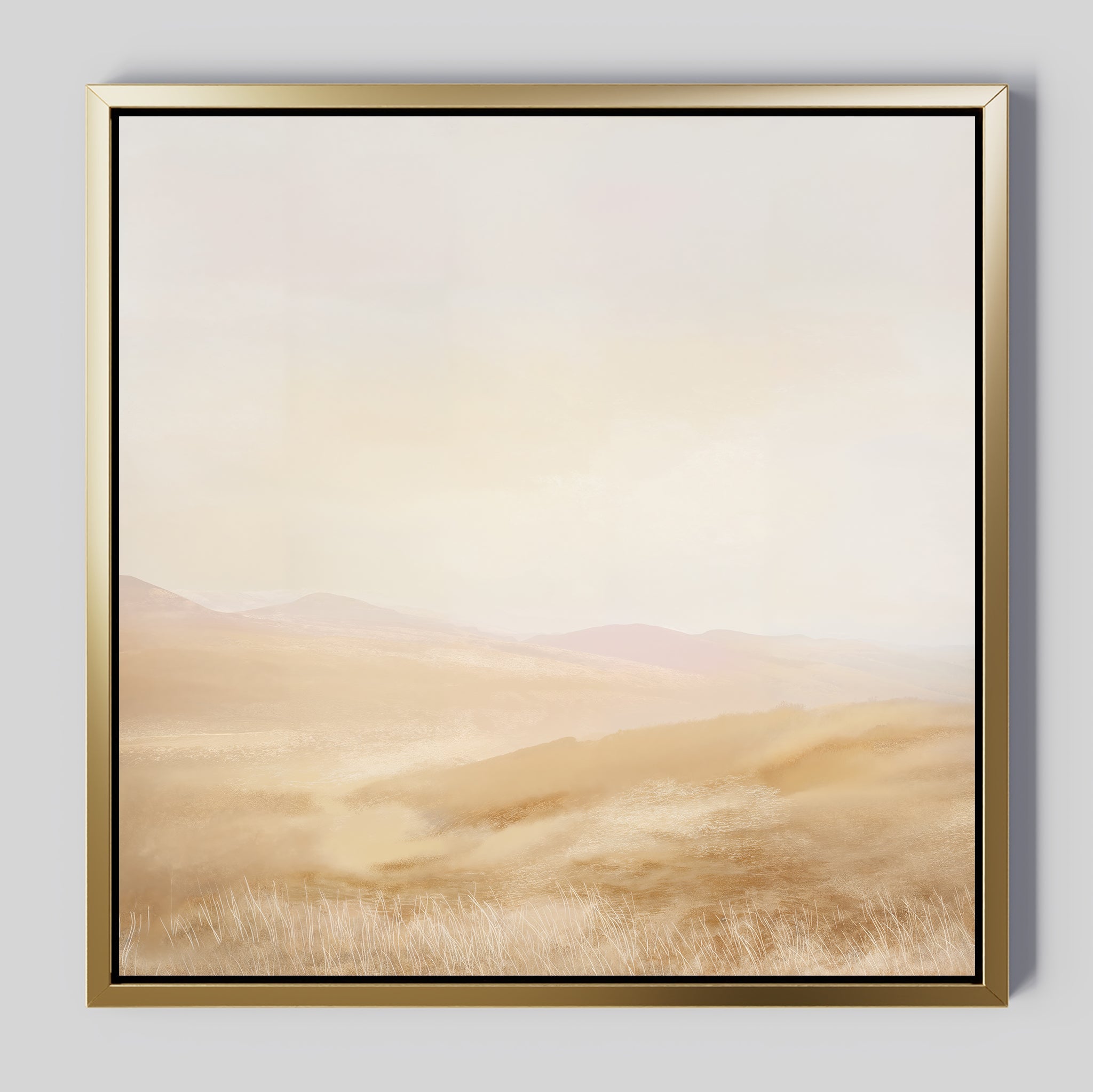 Whispers of a Golden Field – beige and white landscape canvas wall art print by Aspire Prints