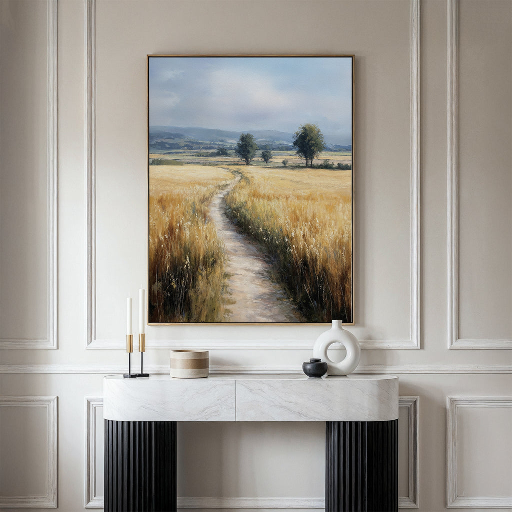 Where the Light Wanders – neutral-toned vintage canvas wall art print by Aspire Prints