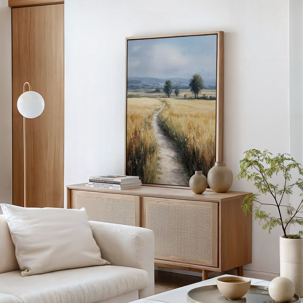 Where the Light Wanders – neutral-toned vintage canvas wall art print by Aspire Prints