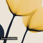 Cobalt Bloom Sonata – golden yellow botanical canvas wall art print by Aspire Prints