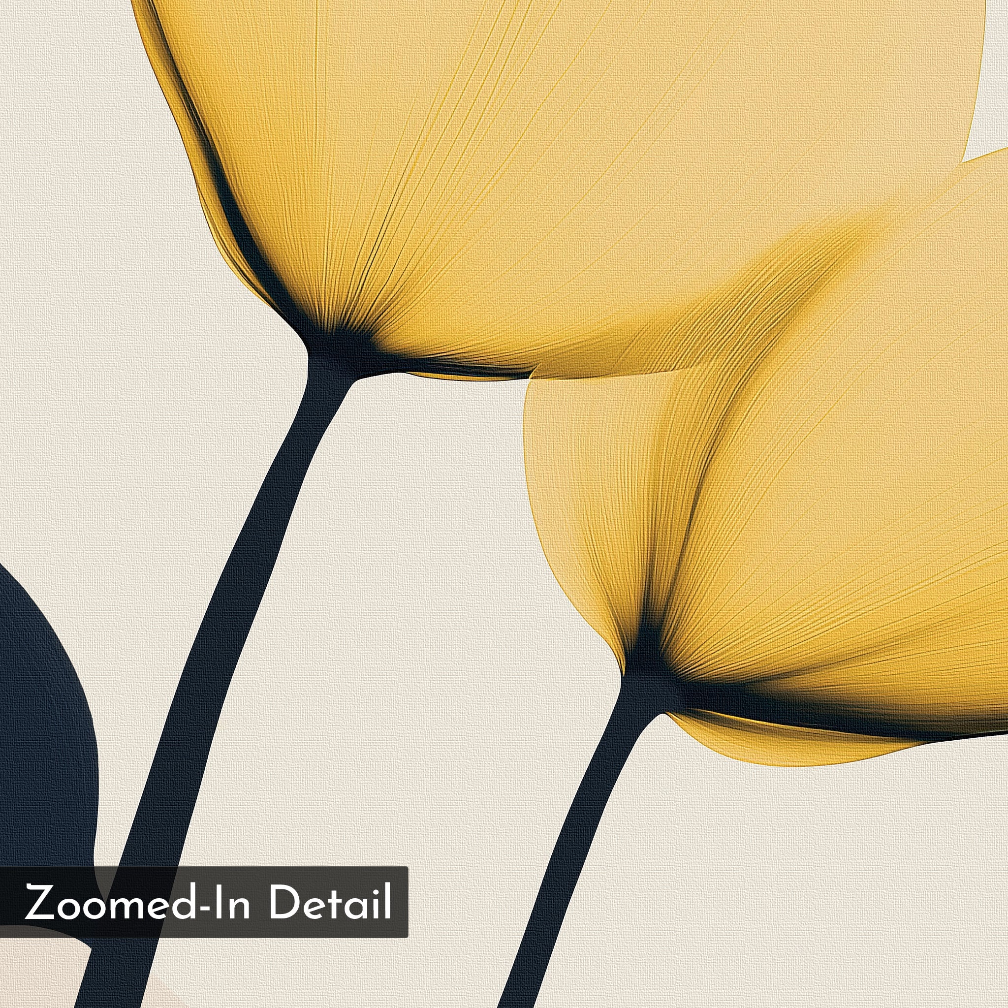 Cobalt Bloom Sonata – golden yellow botanical canvas wall art print by Aspire Prints