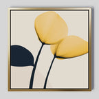 Cobalt Bloom Sonata – golden yellow botanical canvas wall art print by Aspire Prints