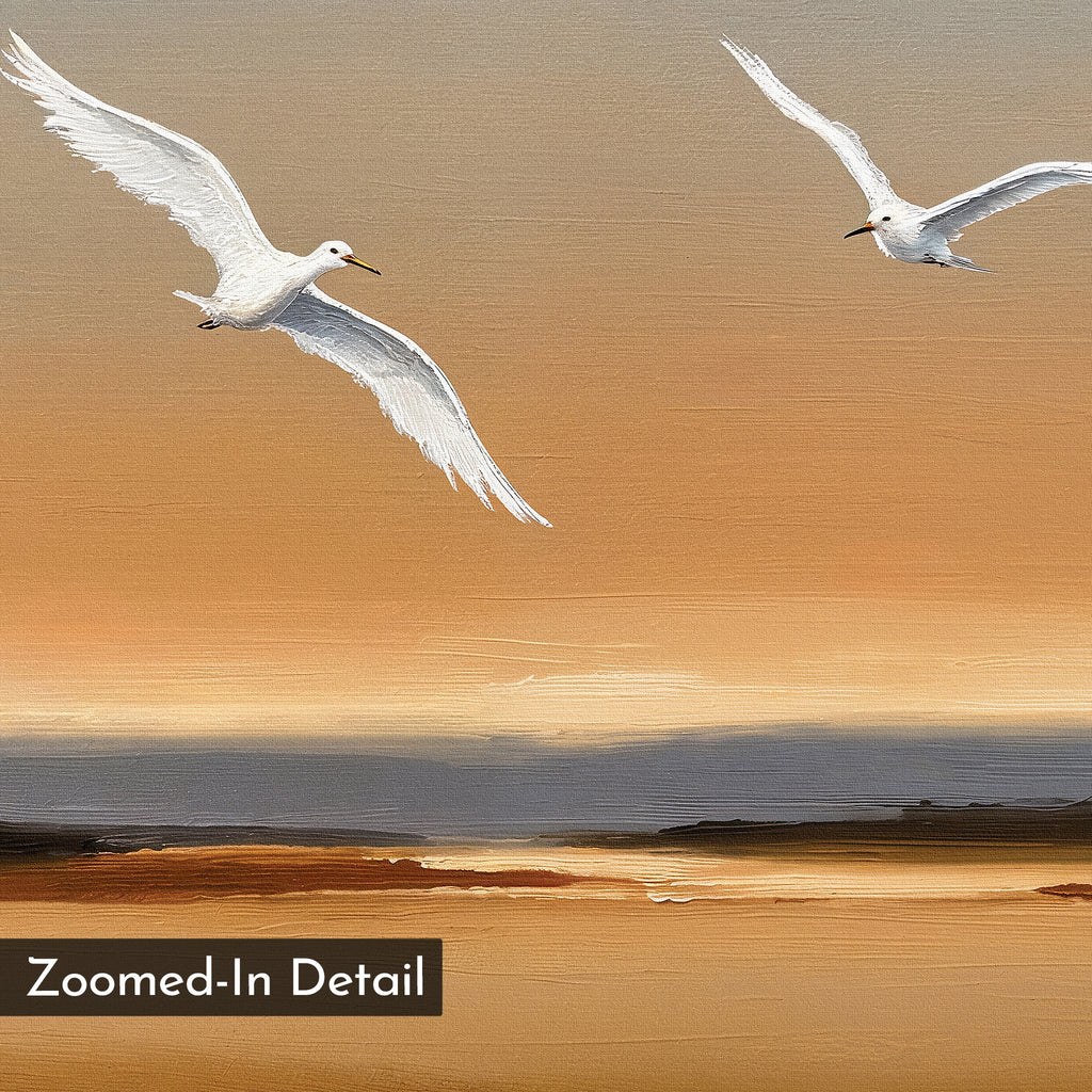 Wings of the Amber Sky – neutral-toned vintage canvas wall art print by Aspire Prints