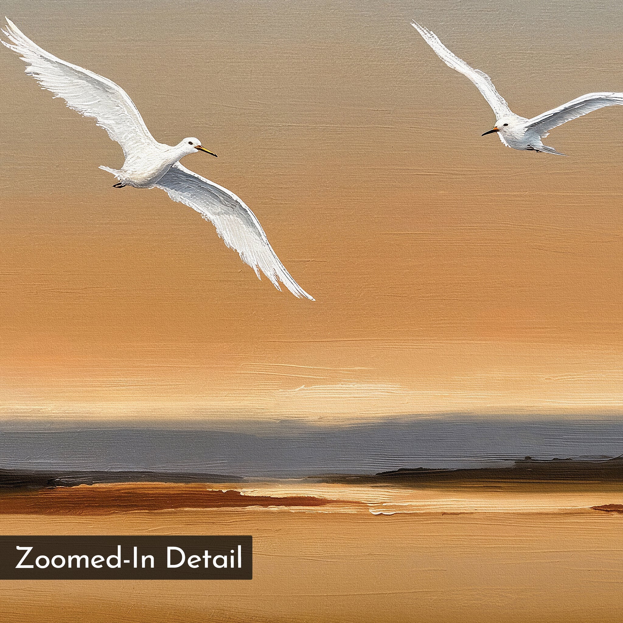 Wings of the Amber Sky – neutral-toned vintage canvas wall art print by Aspire Prints