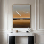 Wings of the Amber Sky – neutral-toned vintage canvas wall art print by Aspire Prints