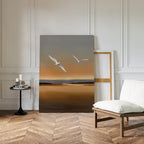 Wings of the Amber Sky – neutral-toned vintage canvas wall art print by Aspire Prints