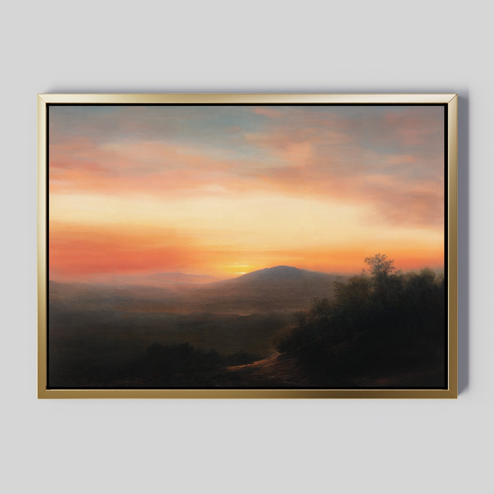 Whispers of a Fading Sun – blush pink vintage canvas wall art print by Aspire Prints