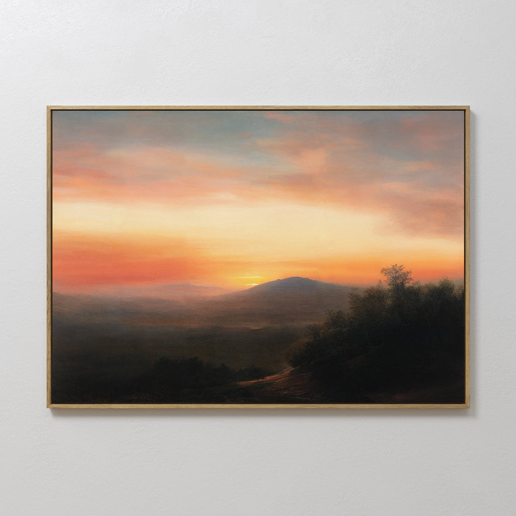 Whispers of a Fading Sun – blush pink vintage canvas wall art print by Aspire Prints