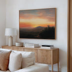 Whispers of a Fading Sun – blush pink vintage canvas wall art print by Aspire Prints