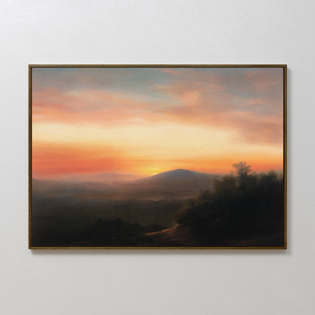 Whispers of a Fading Sun – blush pink vintage canvas wall art print by Aspire Prints