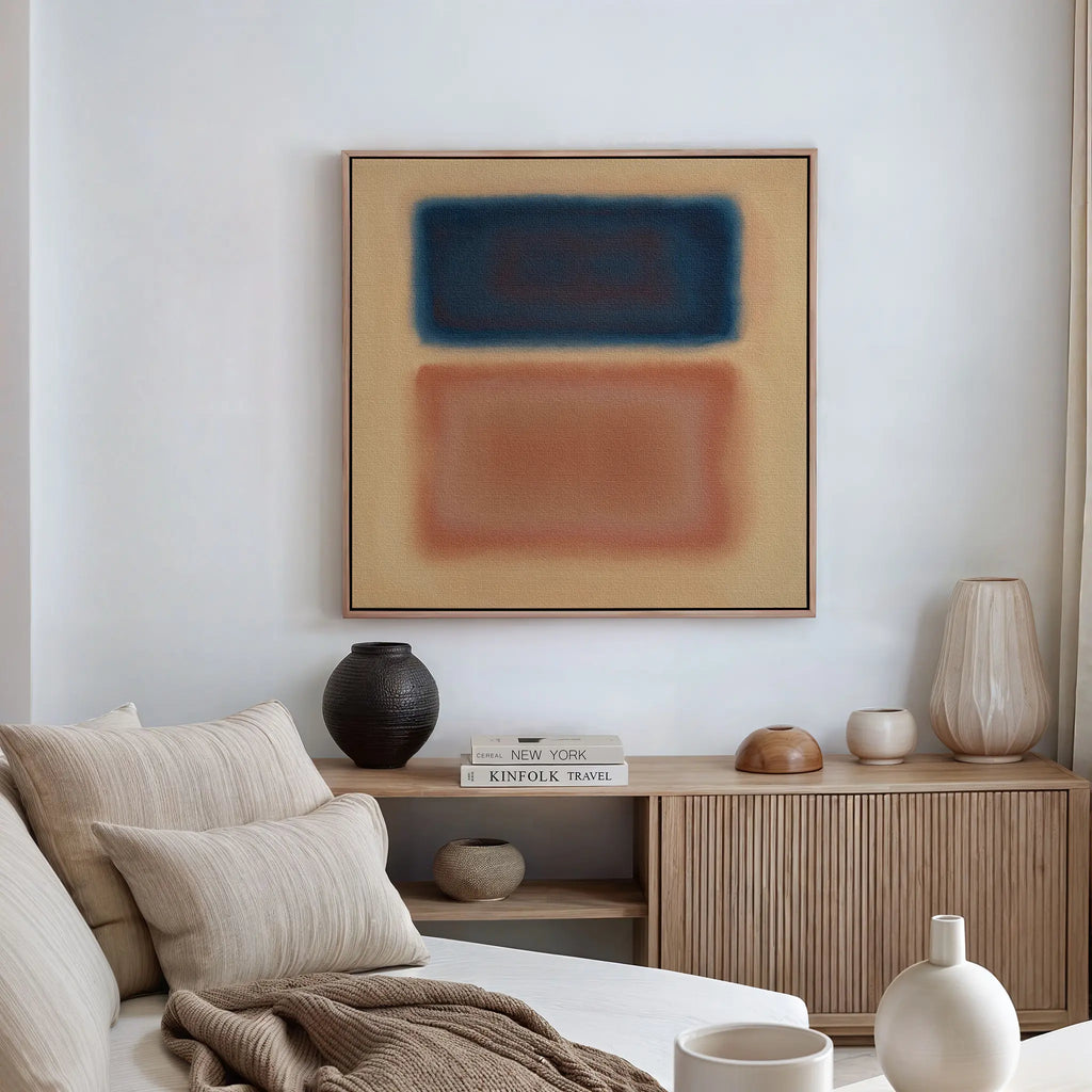 Ember Drift at Twilight – blue abstract canvas wall art print by Aspire Prints
