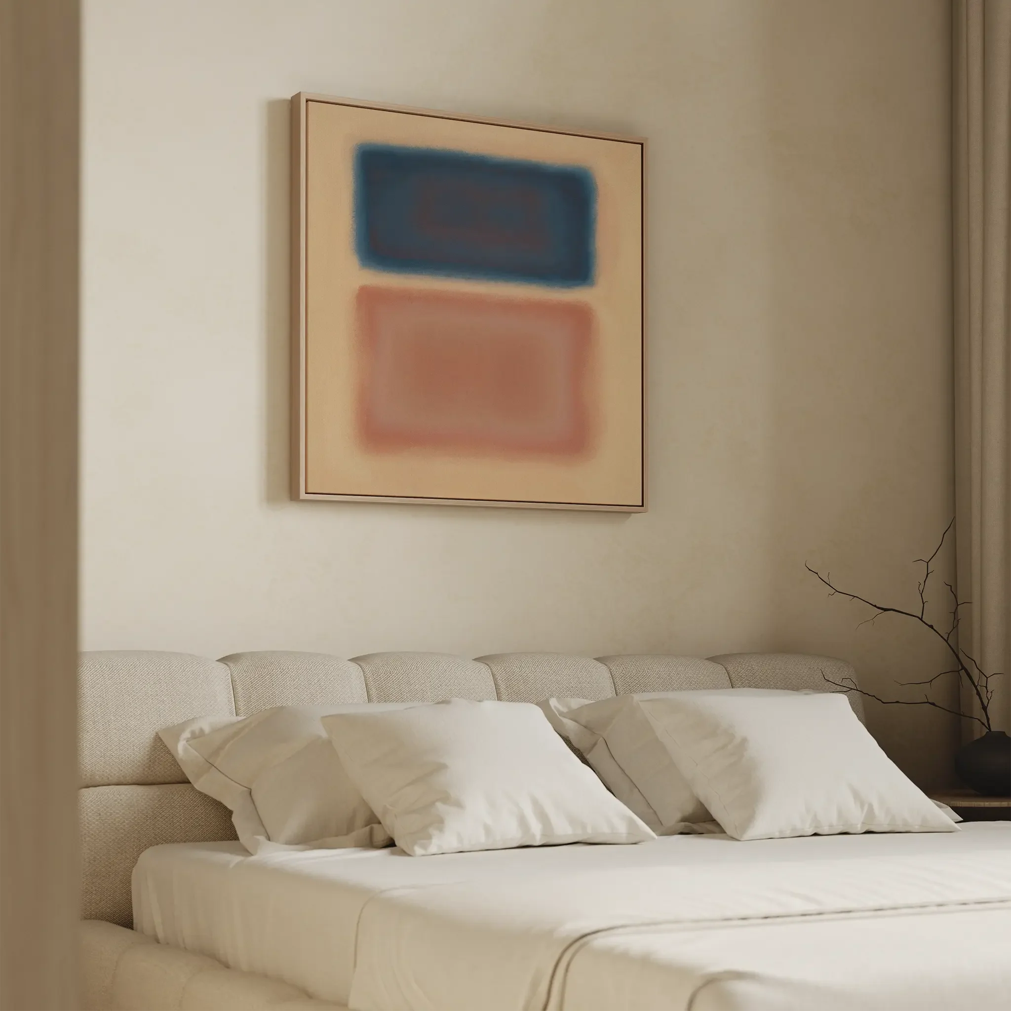 Ember Drift at Twilight – blue abstract canvas wall art print by Aspire Prints