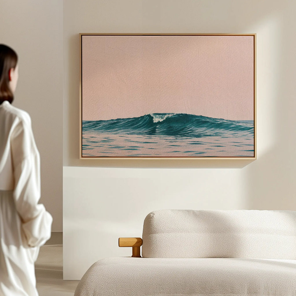 Whisper of the Tide – blush pink coastal canvas wall art print by Aspire Prints