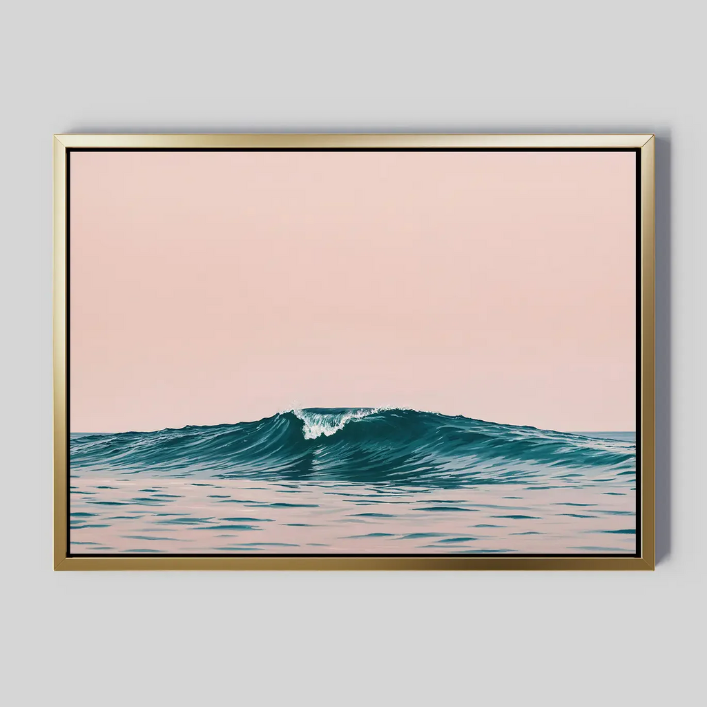 Whisper of the Tide – blush pink coastal canvas wall art print by Aspire Prints