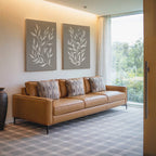 Whispering Ferns Diptych – Set of 2 Canvas Prints set of 2 – beige and white botanical canvas wall art by Aspire Prints