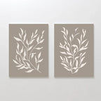 Whispering Ferns Diptych – Set of 2 Canvas Prints set of 2 – beige and white botanical canvas wall art by Aspire Prints