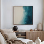 Whispering Tide – blue coastal canvas wall art print by Aspire Prints
