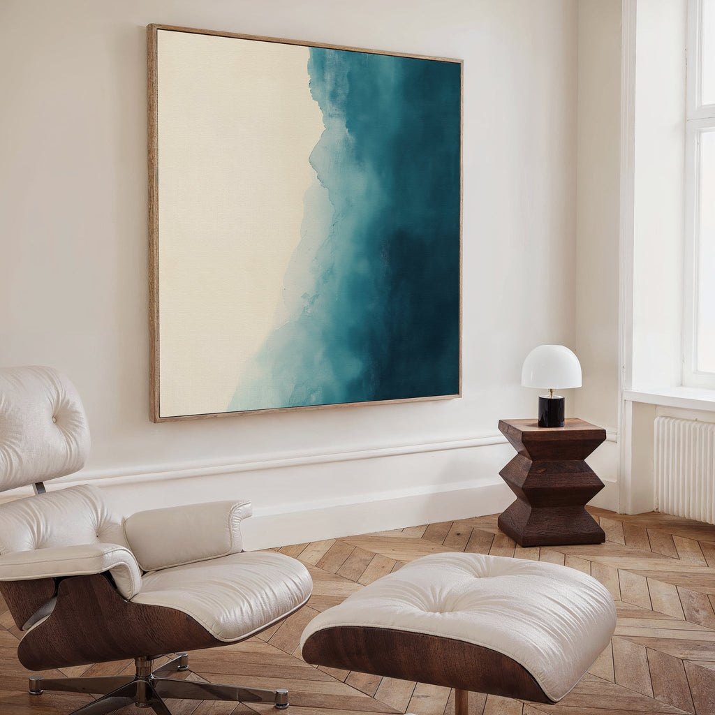 Whispering Tide – blue coastal canvas wall art print by Aspire Prints
