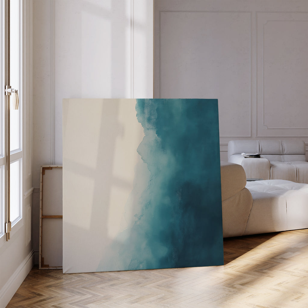 Whispering Tide – blue coastal canvas wall art print by Aspire Prints