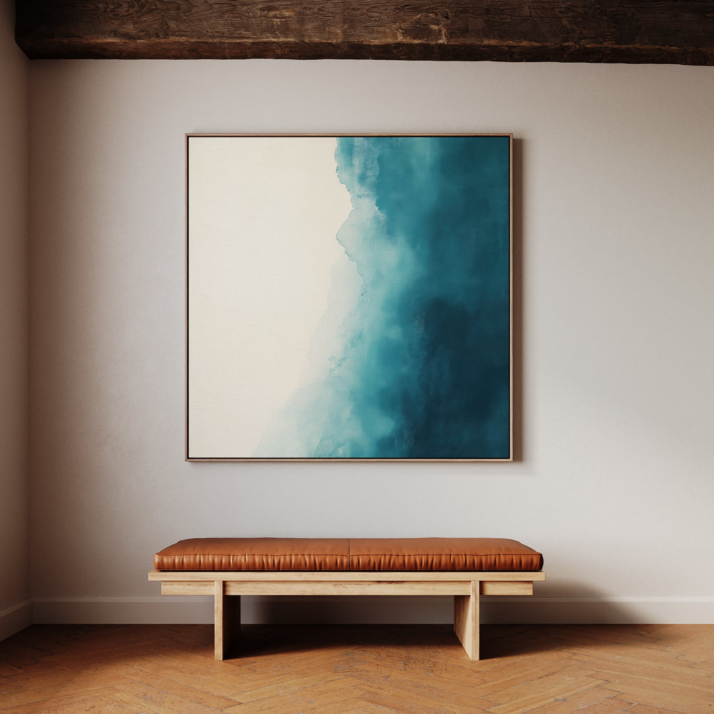 Whispering Tide – blue coastal canvas wall art print by Aspire Prints
