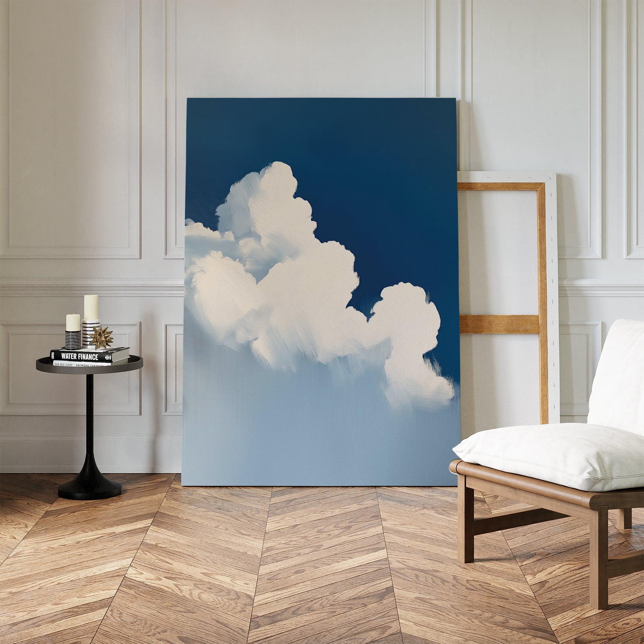Whispers in the Sky – neutral-toned cloud canvas wall art print by Aspire Prints