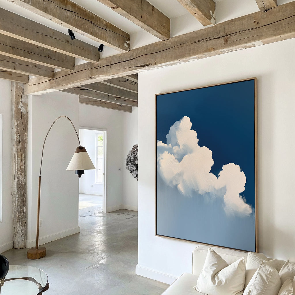 Whispers in the Sky – neutral-toned cloud canvas wall art print by Aspire Prints
