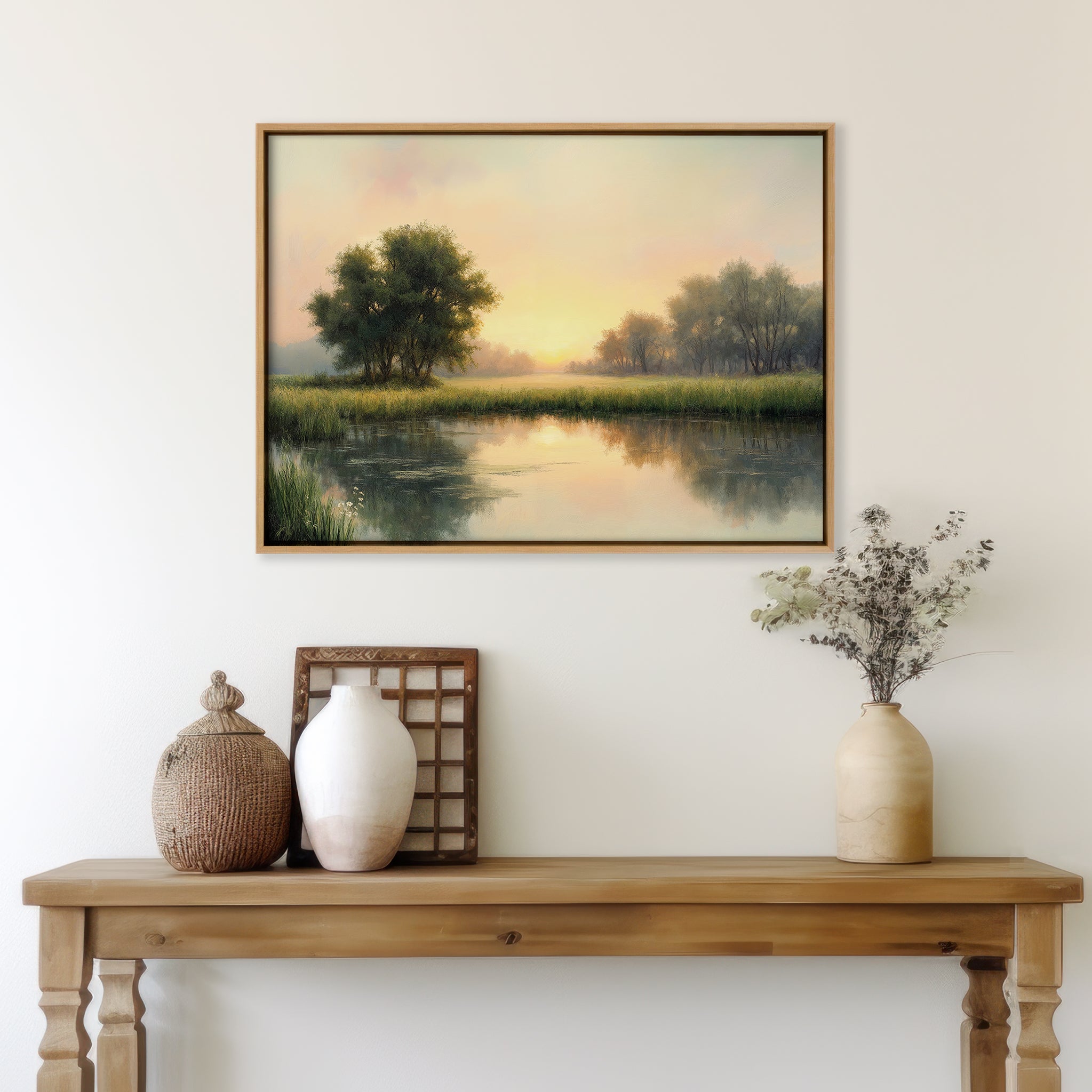 Wanderer's Path – green vintage canvas wall art print by Aspire Prints
